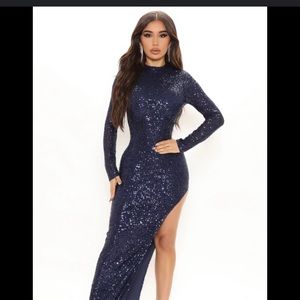 Navy blue Sequence dress